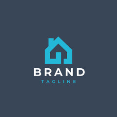 Fototapeta premium House real estate logo design. Vector template.