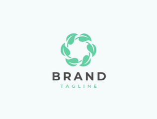 Abstract leaf logo. Elegant modern eco vector logotype.

