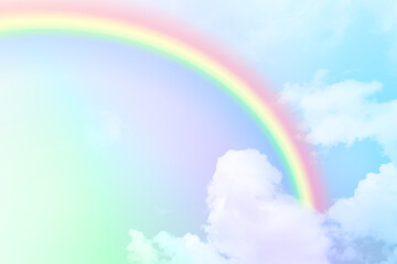 rainbow in cloudy pastel sky