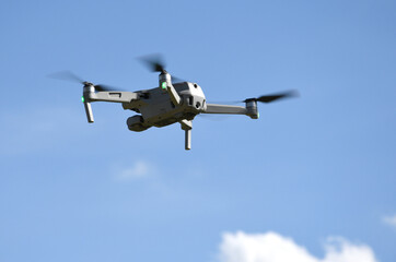 Fototapeta na wymiar drone with integrated video camera in flight