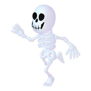 recommend clip art: ハロウィンのイラスト素材　ユーモラスなガイコツ　（1-4）