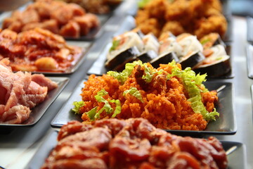 Freshly prepared Korean food