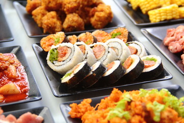 Freshly prepared Korean food