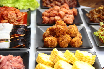 Freshly prepared Korean food