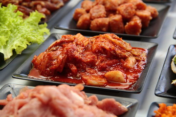 Freshly prepared Korean food