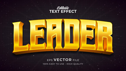 Naklejka na ściany i meble Editable text style effect - Gold Leader text style theme
