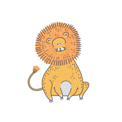 Cute lion animal. Cartoon colorful character illustration.