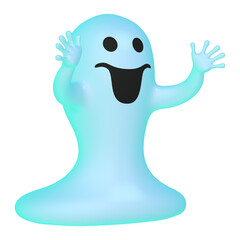 ハロウィンのイラスト素材　陽気なスライム　（1_3)