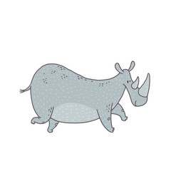 Cute rhino animal. Cartoon colorful character illustration.