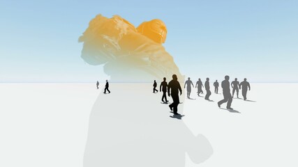 3D illustration - Crowd of people background