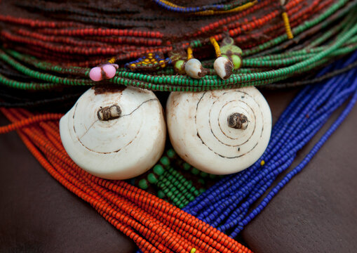 Shell Ornaments On A Vilanda Necklace, Chibia Area, Angola