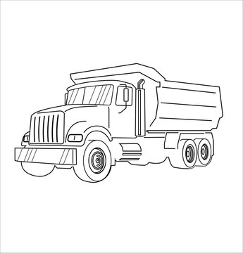 recommend clip art: Vector Cartoon Dump Truck Outline. Tipper truck.