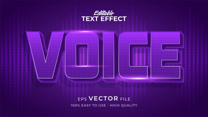 Editable text style effect - Voice Tech Retro text style theme