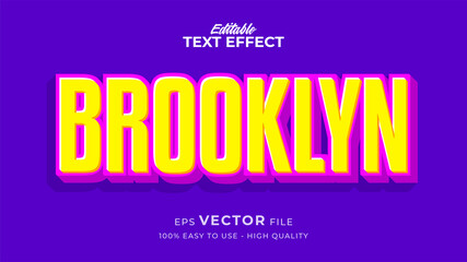 Editable text style effect - Retro brooklyn text style theme