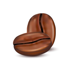 Coffee beans Isolated on white background. high detailed realistic illustration Vector EPS10