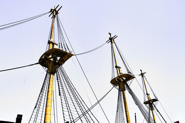 Antique frigate of the portuguese navy in Cacilhas port
