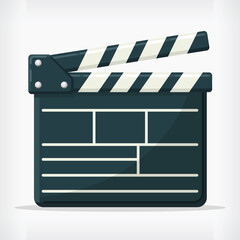 Fototapeta premium Flat Film Director Clapperboard Cinema Design Style Movie Drawing