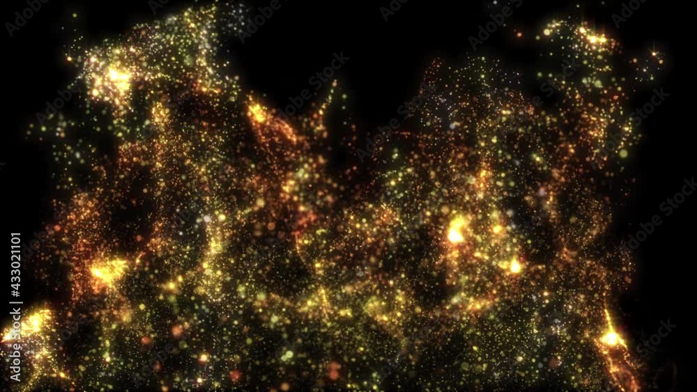 Wall mural 4k abstract motion background animation shining particles rotating and fluctuating in space seamless