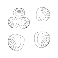 Set of outline hazelnuts.