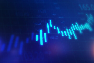 Stock and Graph design background. Business graph banner design. Illustration