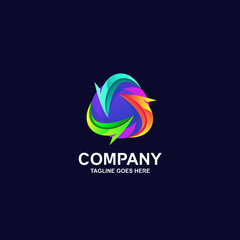 Obraz premium Arrows and sphere logo design vector