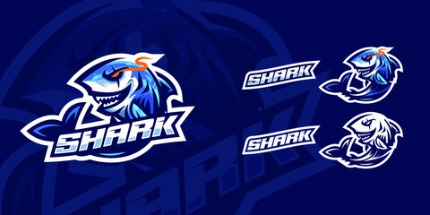 Shark Mascot Logo Premium