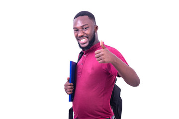 portrait of a happy young student man.