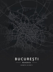 Map of Bucharest, Romania