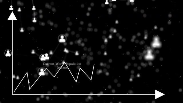 Black background with population explosion diagram.