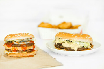 Delicious hamburgers on the grill delivery FOOD