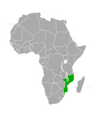 Karte von Mosambik in Afrika