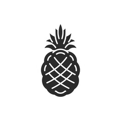 Obraz premium Elegant exotic pineapple hand drawn silhouette vector illustration