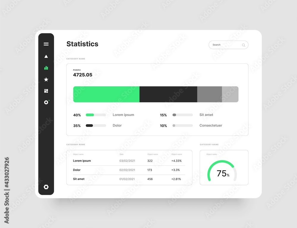Poster dashboard design. desktop app with ui. use for web application or website.