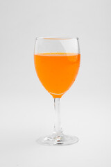 Orange juice glass, isolated on white background
