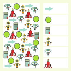 I spy game with robors. Educational maze puzzle games for kids.