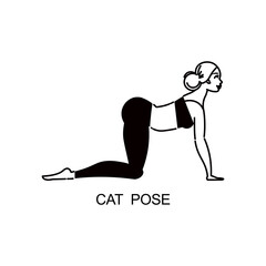 Cat Pose Woman Composition