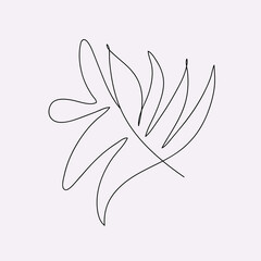 Abstract hand drawn leaf poster. 2021 trend. Hand drawn logo for social media content