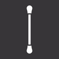 Cotton swab icon on grey background