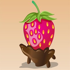 Chocolate and Strawberry Food Illustration