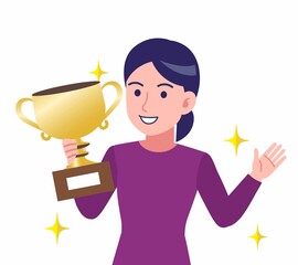 紫のシャツを着た女性