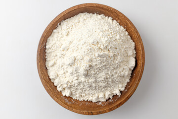 Flour on a white background