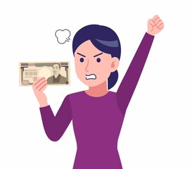 紫のシャツを着た女性