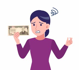 紫のシャツを着た女性