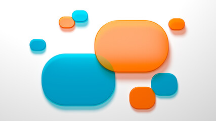 Acrylic colourful glass sheet background speech bubble transparent Solid Polycarbonate Sheet Orange, yellow and red color3d rendering 3d illustration