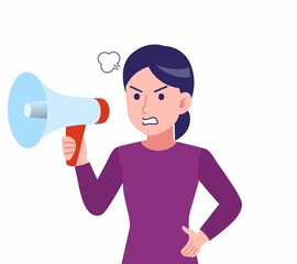 Naklejka premium 紫のシャツを着た女性