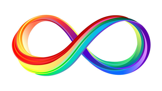 Layered rainbow infinity symbol