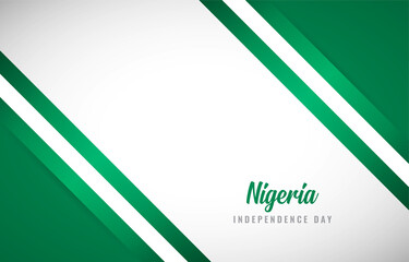 Happy Independence day of Nigeria with Creative Nigeria national country flag greeting background