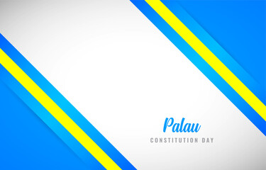 Happy constitution day of Palau with Creative Palau national country flag greeting background