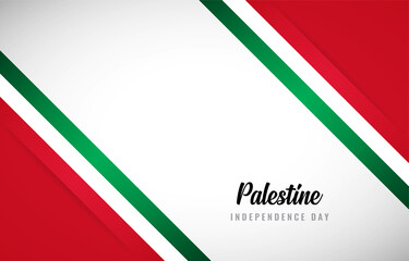Happy Independence day of Palestine with Creative Palestine national country flag greeting background