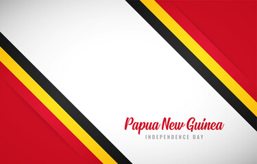 Happy Independence day of Papua New Guinea with Creative Papua New Guinea national country flag greeting background